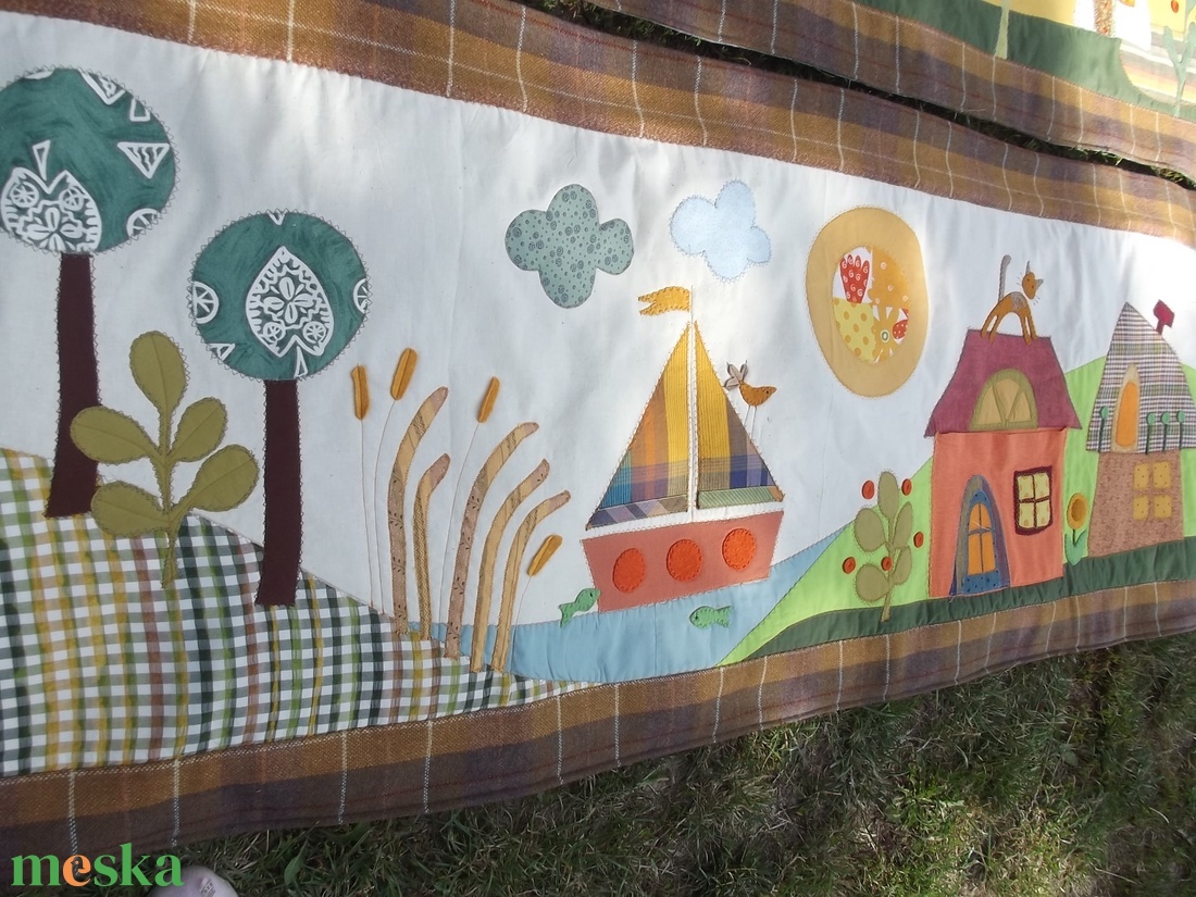 Keskeny falikép, hajós-tavas 150 x 60 cm - otthon & életmód - babaszoba, gyerekszoba - falvédő gyerekszobába - Meska.hu Keskeny falikép, hajós-tavas 150 x 60 cm - otthon & életmód - babaszoba, gyerekszoba - falvédő gyerekszobába - Meska.hu