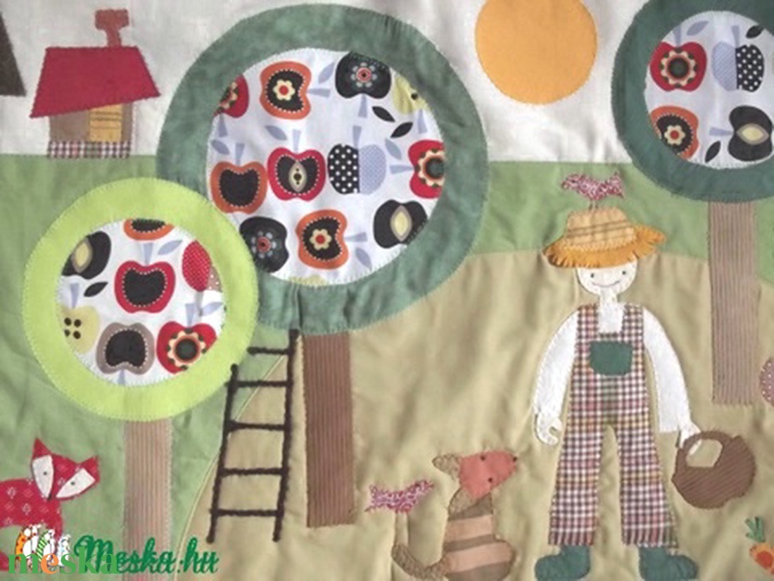 Kertes-almafás falikép 120x60 cm - otthon & életmód - babaszoba, gyerekszoba - falvédő gyerekszobába - Meska.hu Kertes-almafás falikép 120x60 cm - otthon & életmód - babaszoba, gyerekszoba - falvédő gyerekszobába - Meska.hu