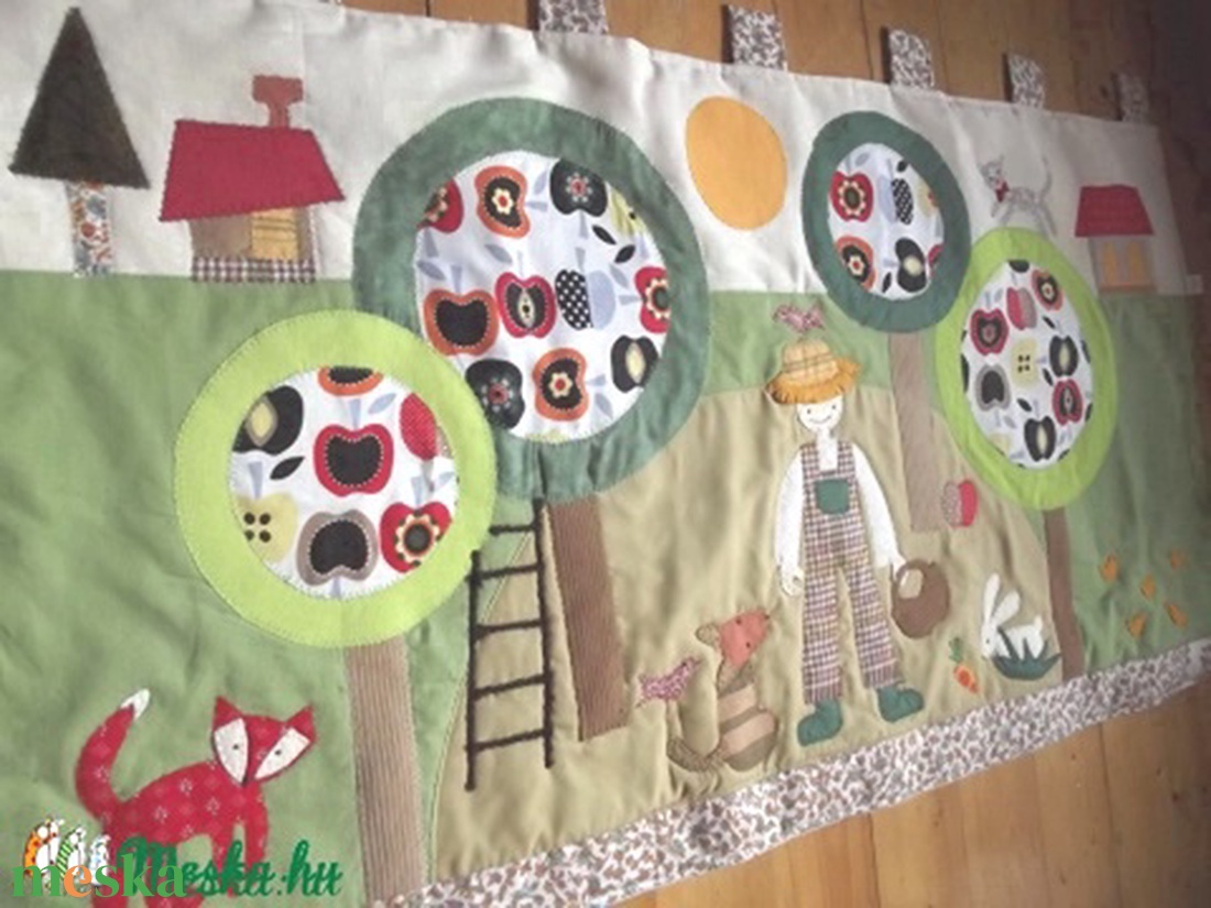 Kertes-almafás falikép 120x60 cm - otthon & életmód - babaszoba, gyerekszoba - falvédő gyerekszobába - Meska.hu Kertes-almafás falikép 120x60 cm - otthon & életmód - babaszoba, gyerekszoba - falvédő gyerekszobába - Meska.hu