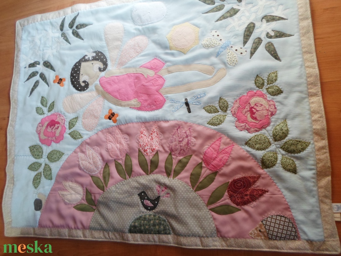 Babatakaró, tündérkés 70x100 cm, részletes - otthon & életmód - babaszoba, gyerekszoba - babatakaró, gyerek pléd - Meska.hu