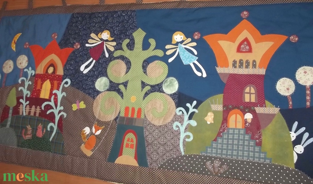 Tündéres falvédő 160 x 70 cm - otthon & életmód - babaszoba, gyerekszoba - falvédő gyerekszobába - Meska.hu