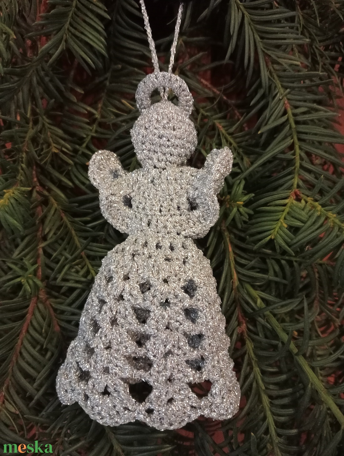 Horgolt angyalka - karácsony - karácsonyi lakásdekoráció - karácsonyfadíszek - Meska.hu