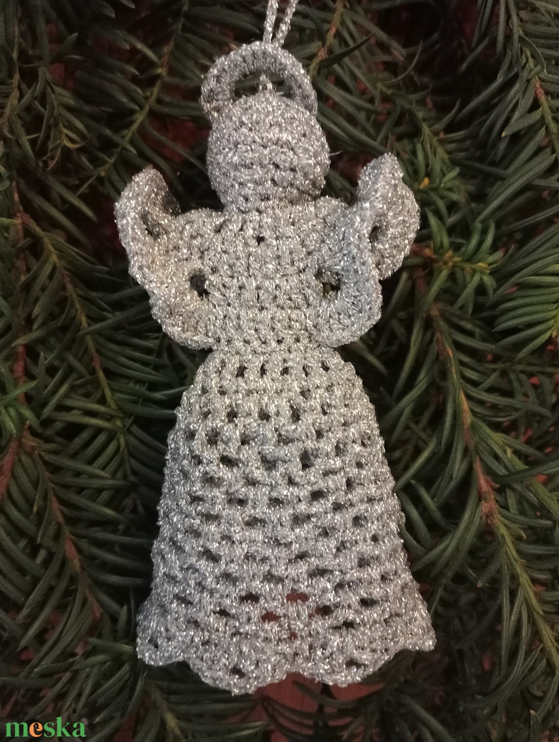 Horgolt angyalka - karácsony - karácsonyi lakásdekoráció - karácsonyfadíszek - Meska.hu
