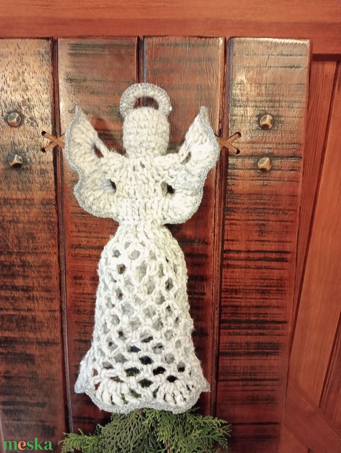 Angyalka csúcsdísz - karácsony - karácsonyi lakásdekoráció - karácsonyfadíszek - Meska.hu