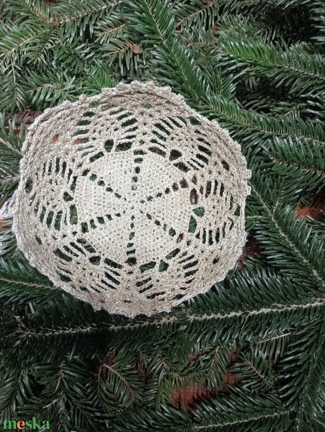 Horgolt kosár - karácsony - karácsonyi lakásdekoráció - ünnepi asztaldekoráció - Meska.hu