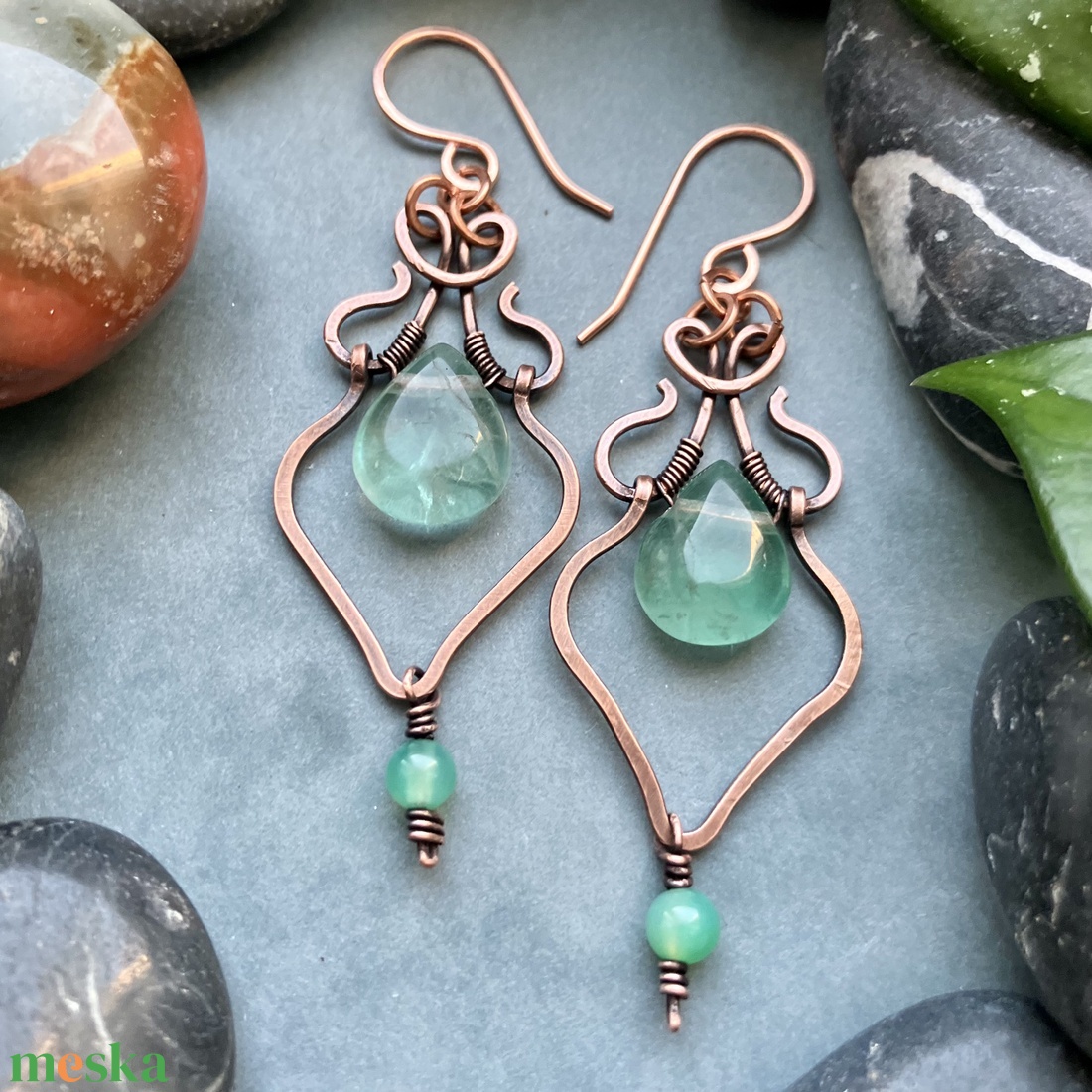 SaraZ // Forest Drop fülbevaló - ékszer - fülbevaló - lógó fülbevaló - Meska.hu