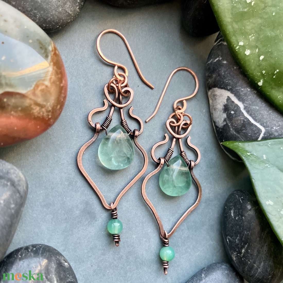 SaraZ // Forest Drop fülbevaló - ékszer - fülbevaló - lógó fülbevaló - Meska.hu