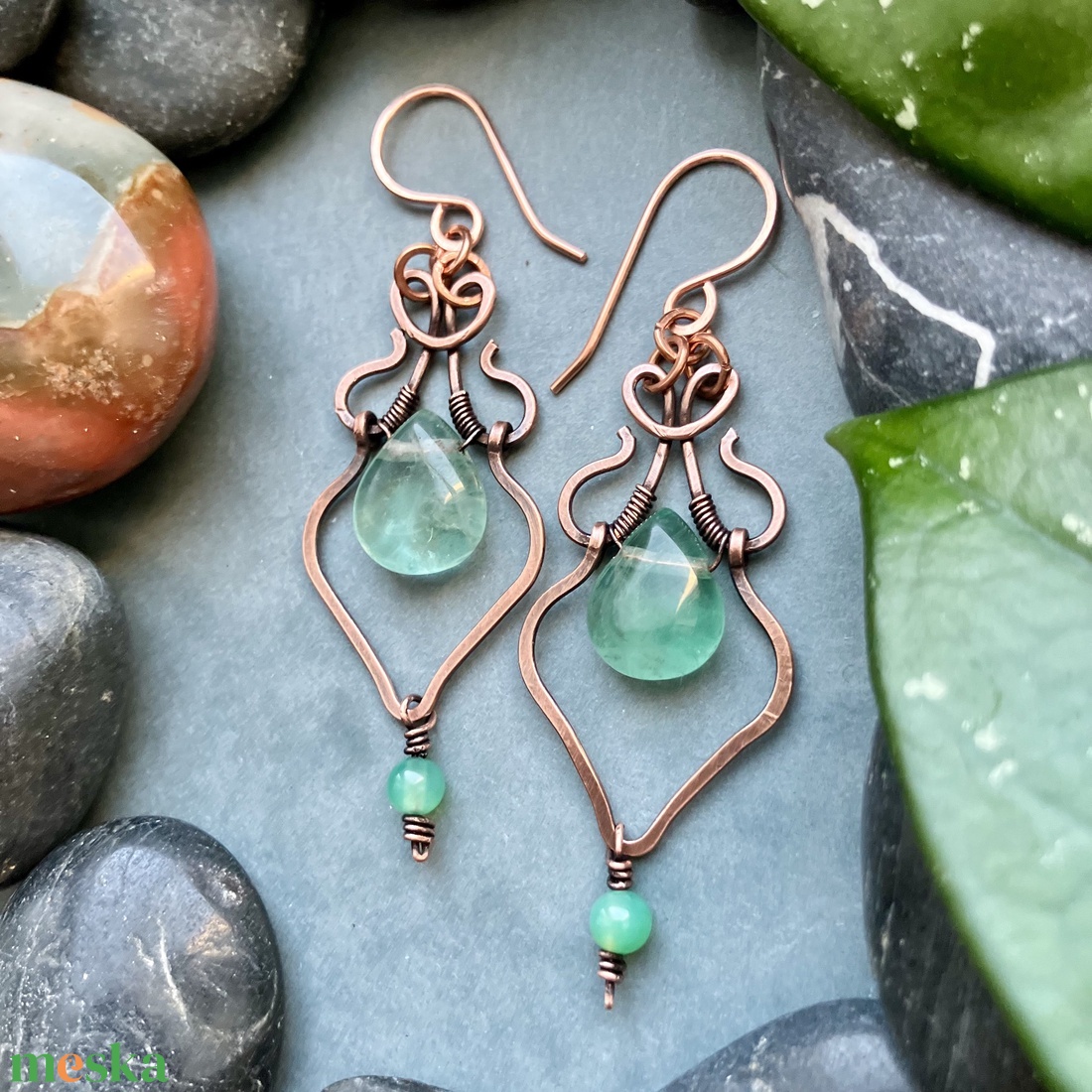 SaraZ // Forest Drop fülbevaló - ékszer - fülbevaló - lógó fülbevaló - Meska.hu