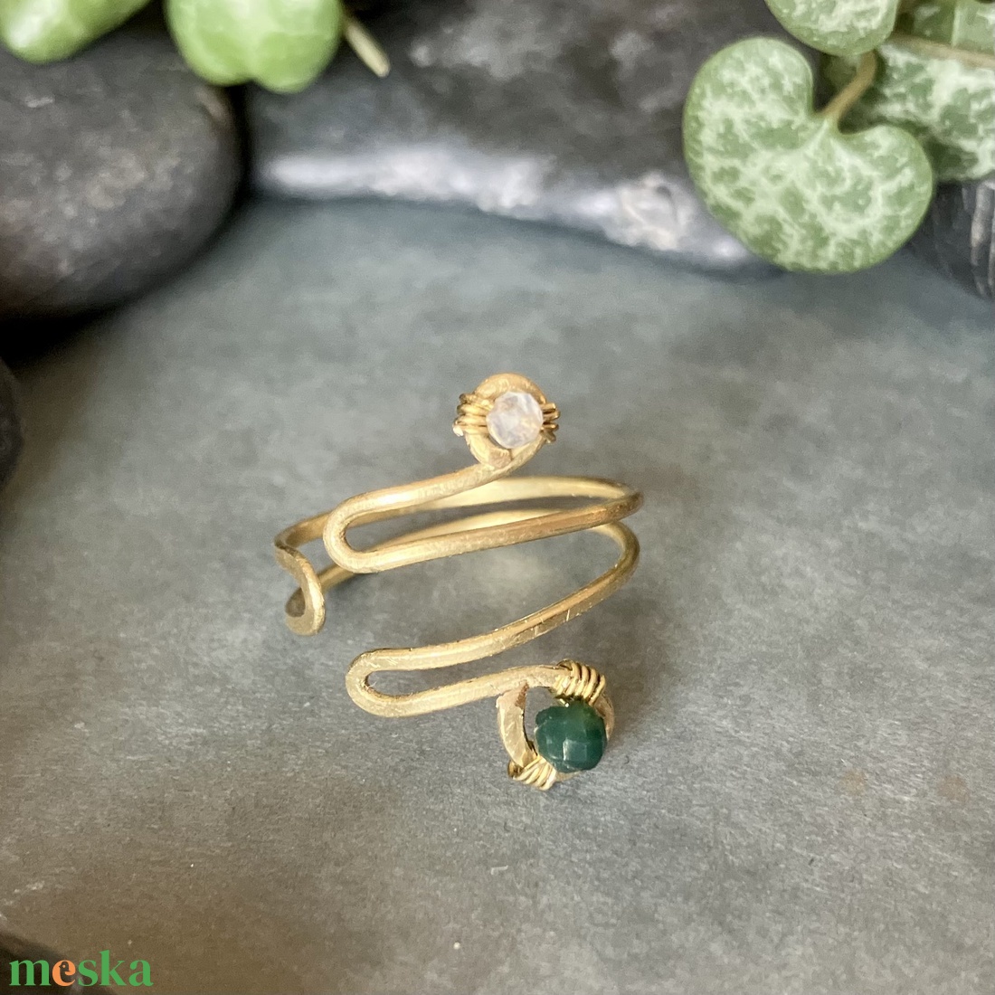 SaraZ // Twin Orbit gyűrű - ékszer - gyűrű - gyöngyös gyűrű - Meska.hu