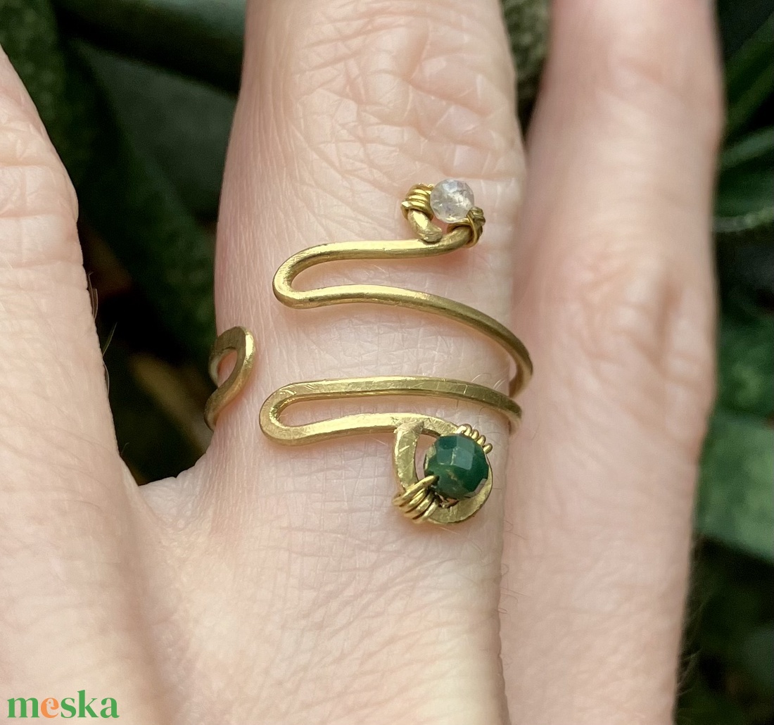 SaraZ // Twin Orbit gyűrű - ékszer - gyűrű - gyöngyös gyűrű - Meska.hu