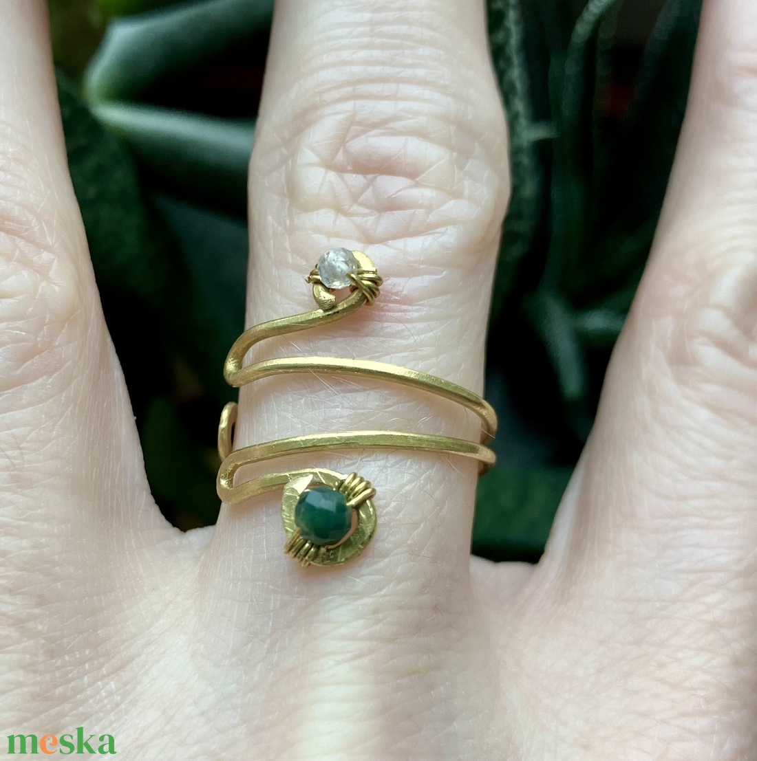 SaraZ // Twin Orbit gyűrű - ékszer - gyűrű - gyöngyös gyűrű - Meska.hu