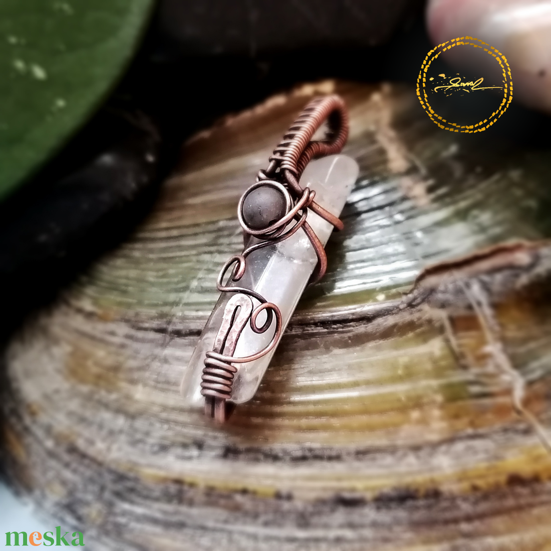 SaraZ // Crystal Ward medál labradorittal és választható lánccal - ékszer - nyaklánc - medál - Meska.hu