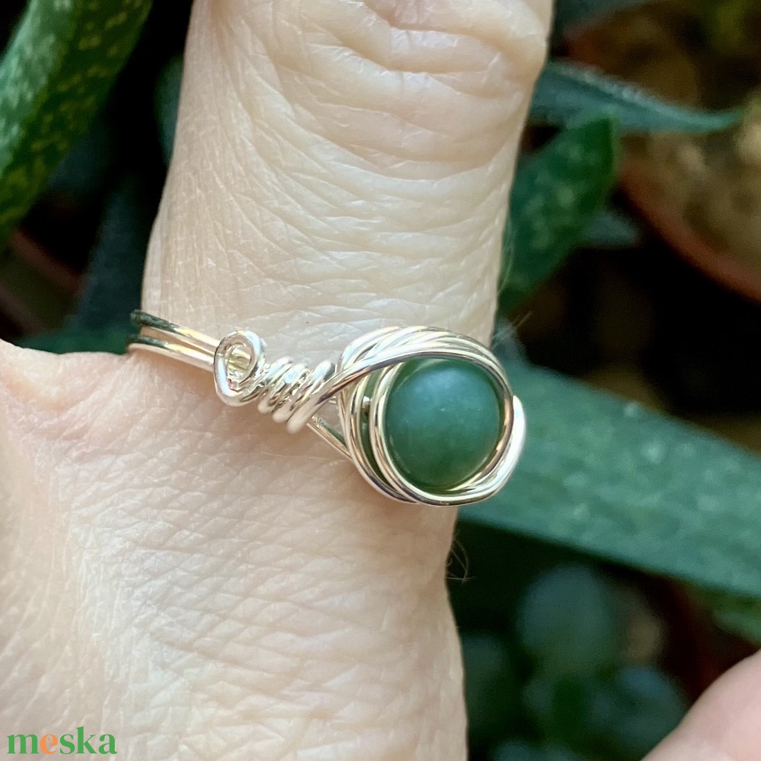 SaraZ // Inner Ember gyűrű amazonittal - ékszer - gyűrű - gyöngyös gyűrű - Meska.hu