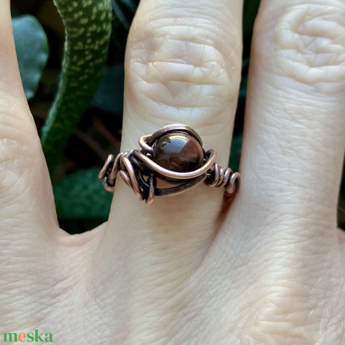 SaraZ // Earthbound Sigil gyűrű bikaszemmel - ékszer - gyűrű - fonódó gyűrű - Meska.hu