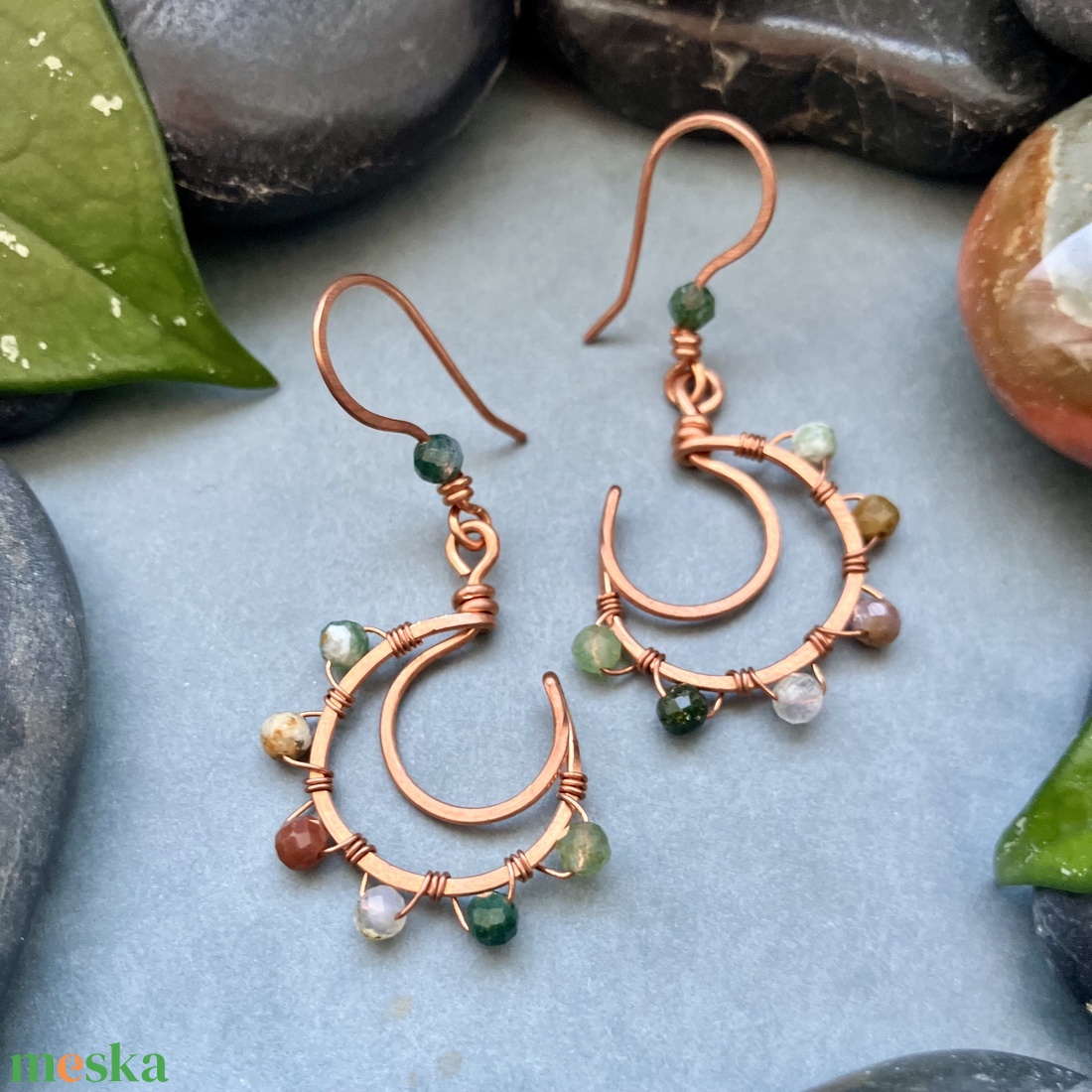 SaraZ // Lunar Circle bohém fülbevaló - ékszer - fülbevaló - lógós kerek fülbevaló - Meska.hu