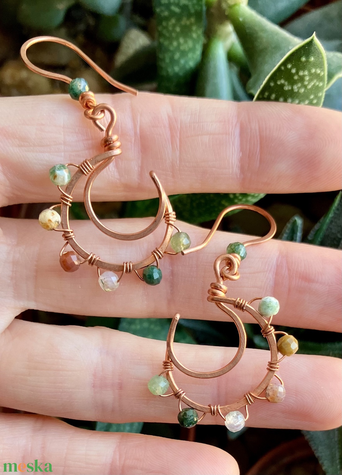 SaraZ // Lunar Circle bohém fülbevaló - ékszer - fülbevaló - lógós kerek fülbevaló - Meska.hu