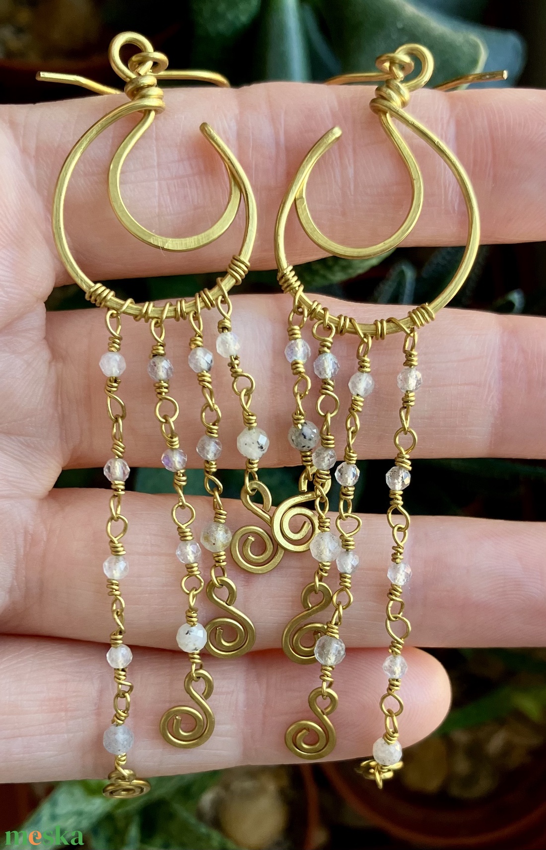 SaraZ // Lunar Circle csillár fülbevaló - ékszer - fülbevaló - csillár fülbevaló - Meska.hu