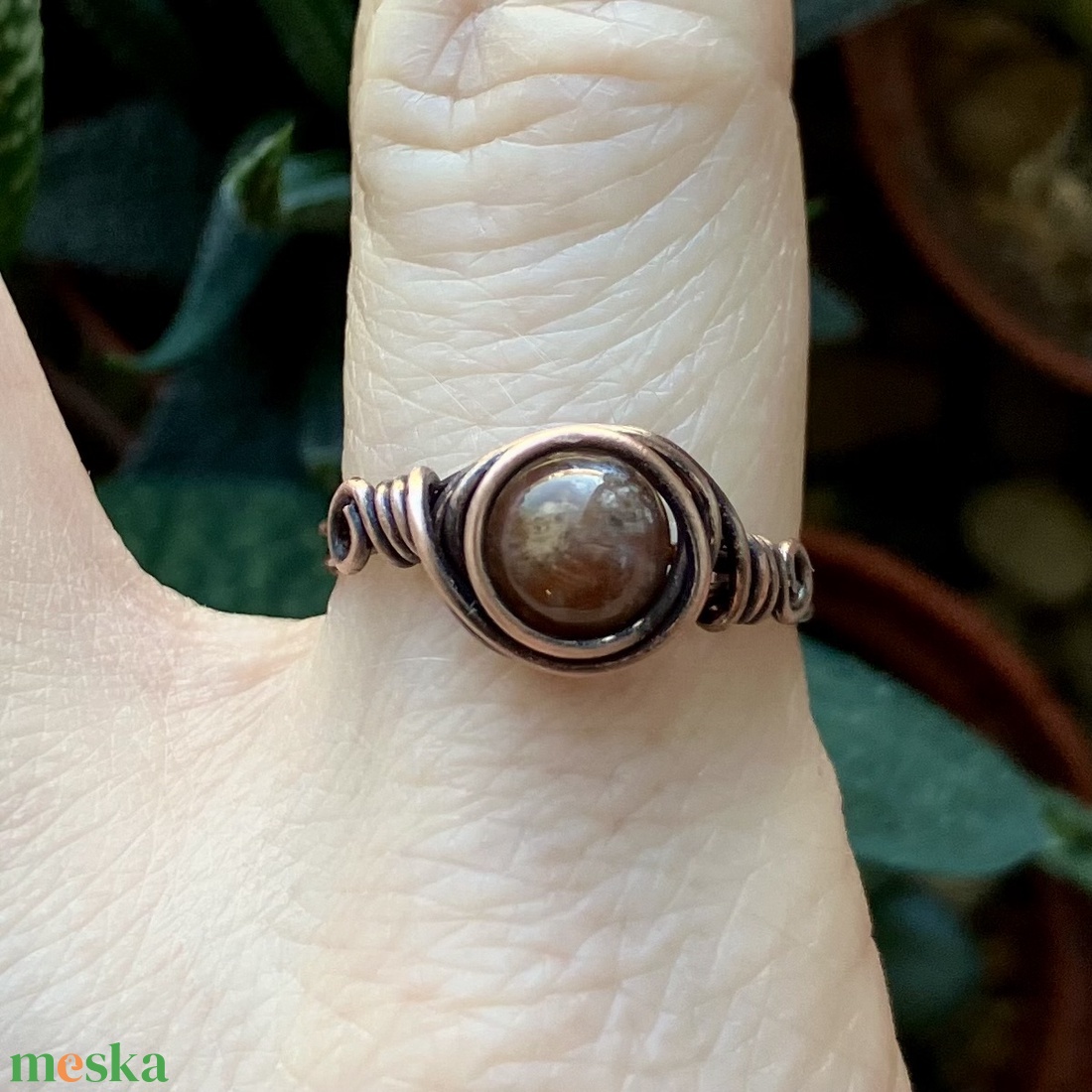 SaraZ // Inner Ember gyűrű indiai acháttal - ékszer - gyűrű - gyöngyös gyűrű - Meska.hu