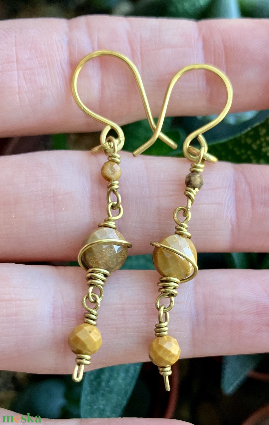 SaraZ // Planet Bloom fülbevaló óceáni jáspissal és acháttal - ékszer - fülbevaló - lógó fülbevaló - Meska.hu