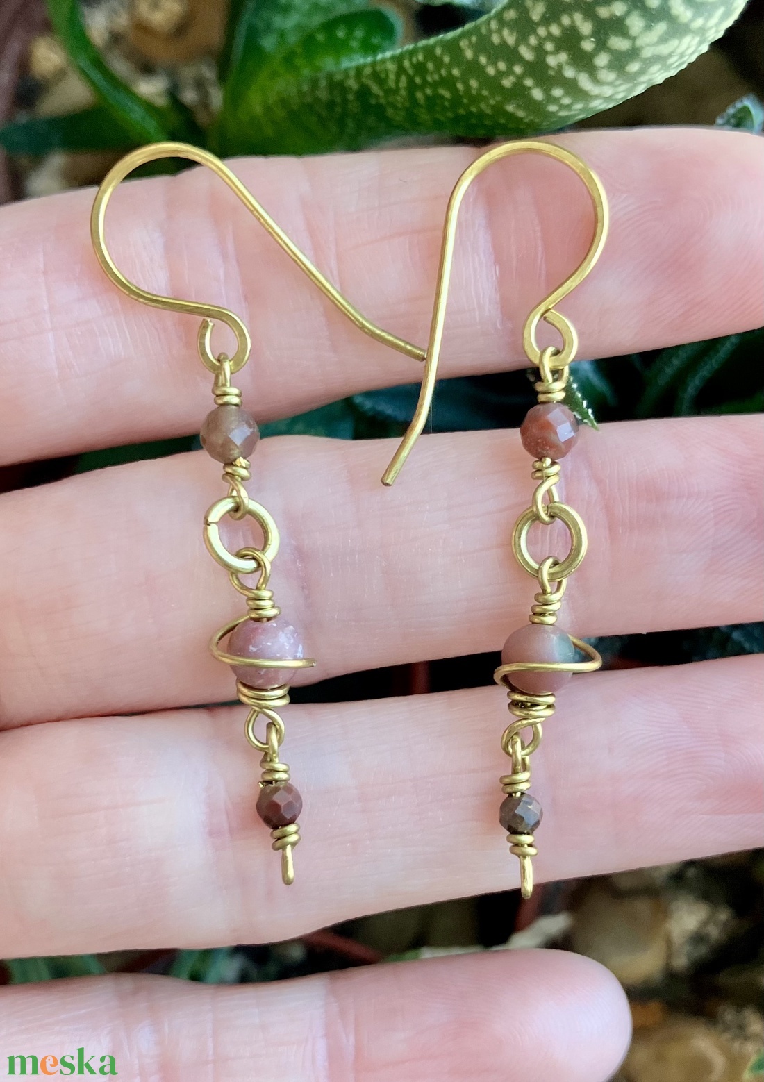 SaraZ // Planet Bloom fülbevaló indiai acháttal - ékszer - fülbevaló - lógó fülbevaló - Meska.hu