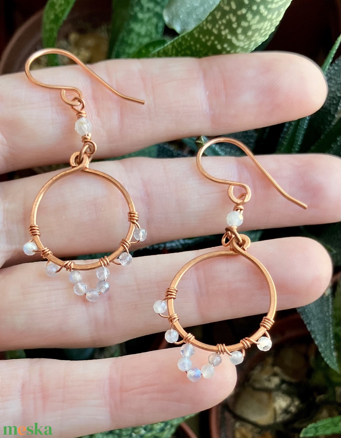 SaraZ // Desert Bloom fülbevaló labradorittal - ékszer - fülbevaló - lógó fülbevaló - Meska.hu