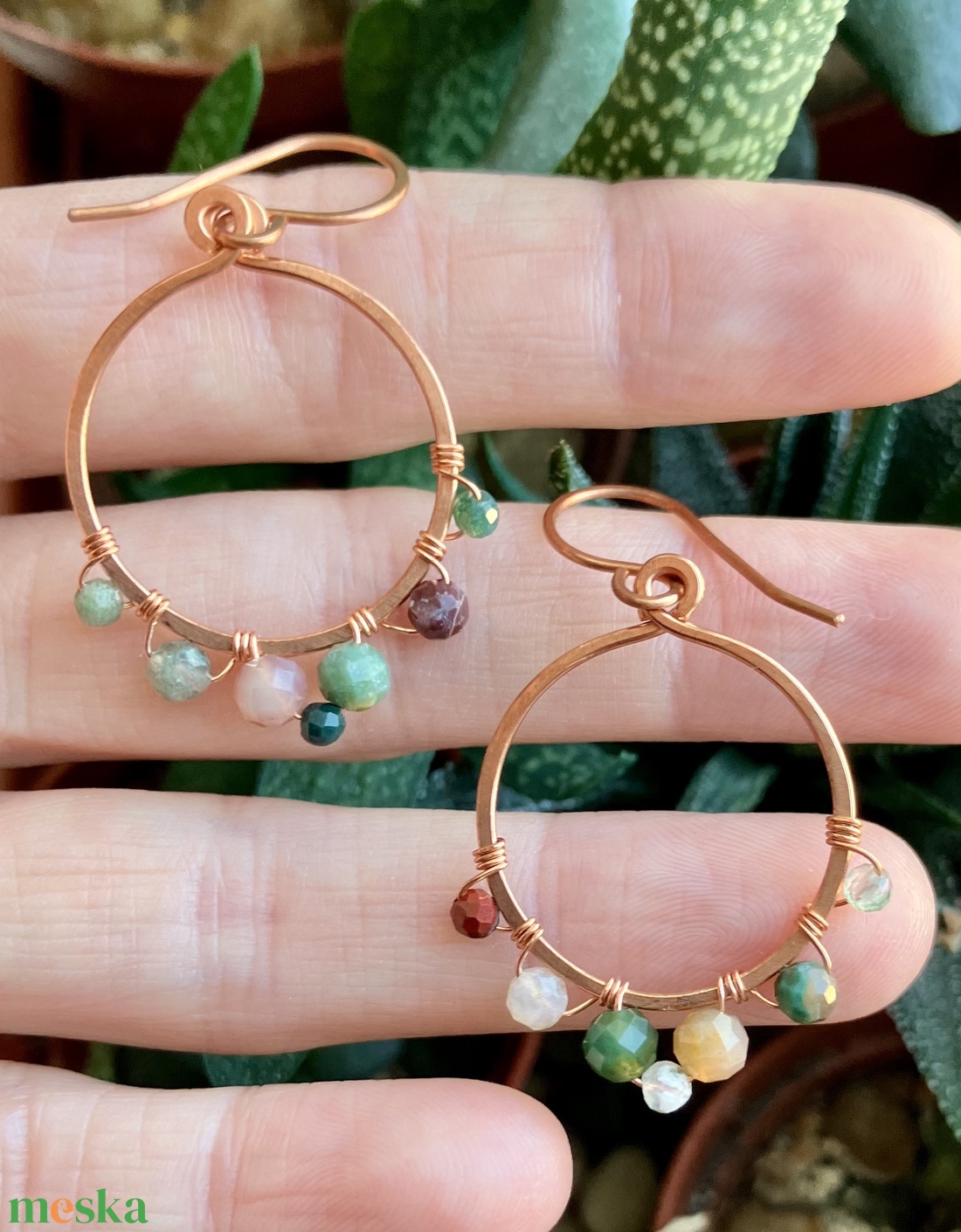 SaraZ // Desert Bloom fülbevaló indiai acháttal - ékszer - fülbevaló - lógó fülbevaló - Meska.hu