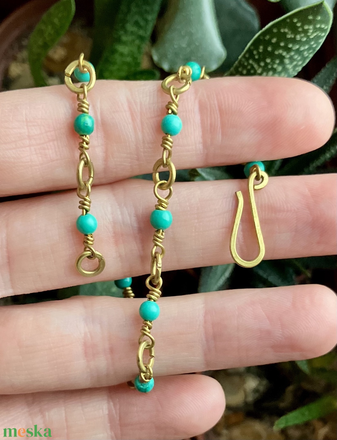 SaraZ // Desert Bloom bokalánc türkizzel - ékszer - lábdísz és testékszer - bokalánc - Meska.hu