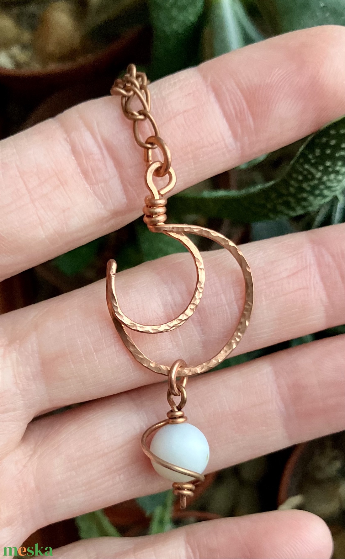 SaraZ // Lunar Circle nyaklánc amazonittal - ékszer - nyaklánc - medálos nyaklánc - Meska.hu