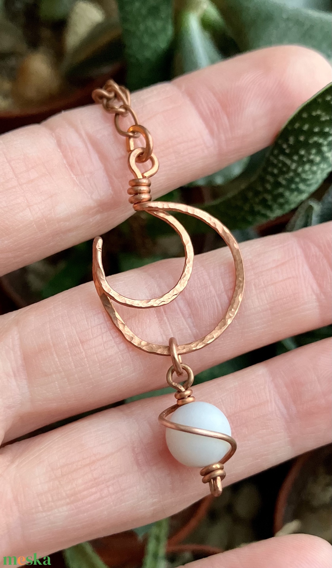 SaraZ // Lunar Circle nyaklánc amazonittal - ékszer - nyaklánc - medálos nyaklánc - Meska.hu