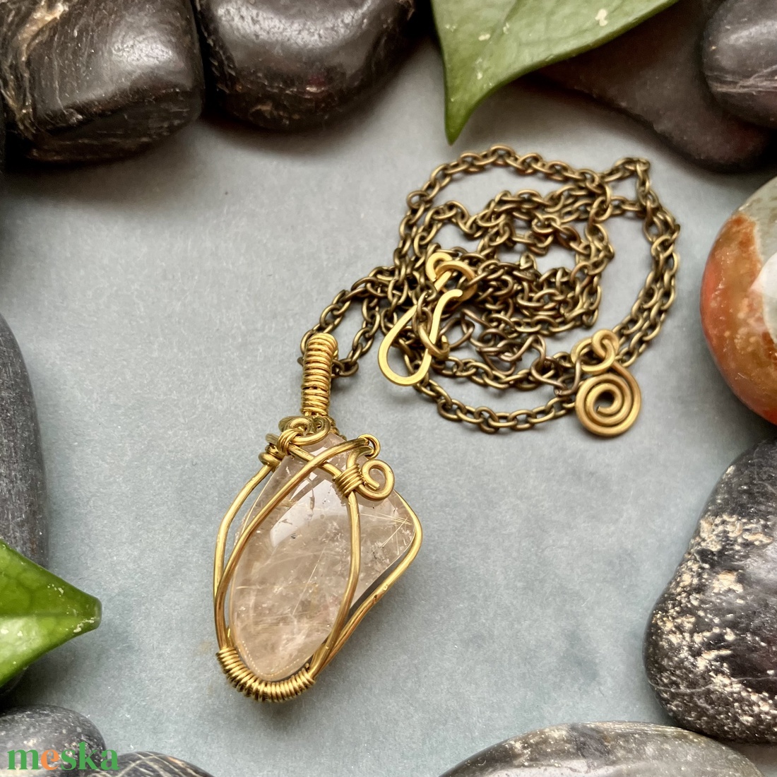 SaraZ // Nomad Relics nyaklánc rutilkvarccal - ékszer - nyaklánc - medálos nyaklánc - Meska.hu