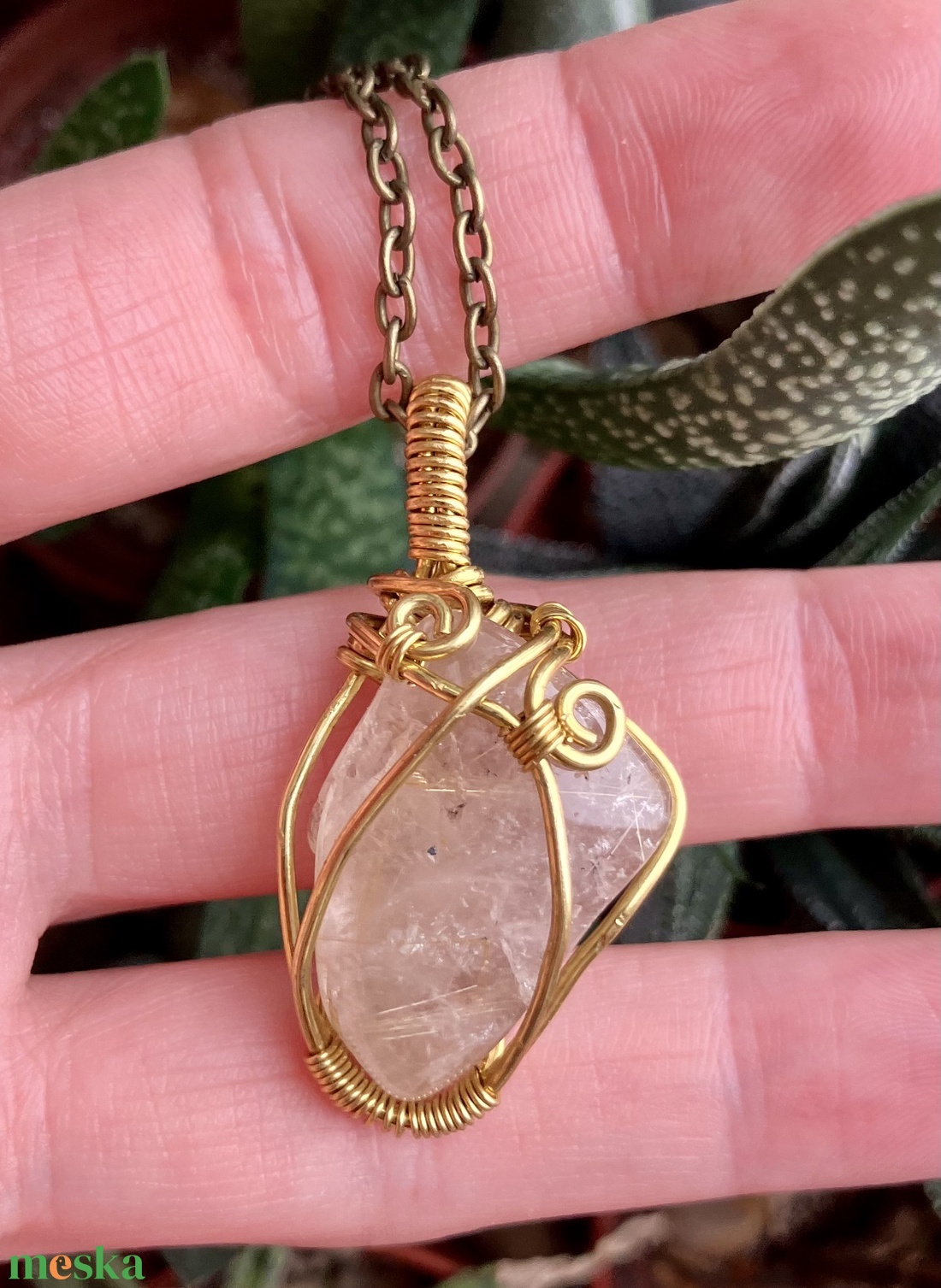 SaraZ // Nomad Relics nyaklánc rutilkvarccal - ékszer - nyaklánc - medálos nyaklánc - Meska.hu