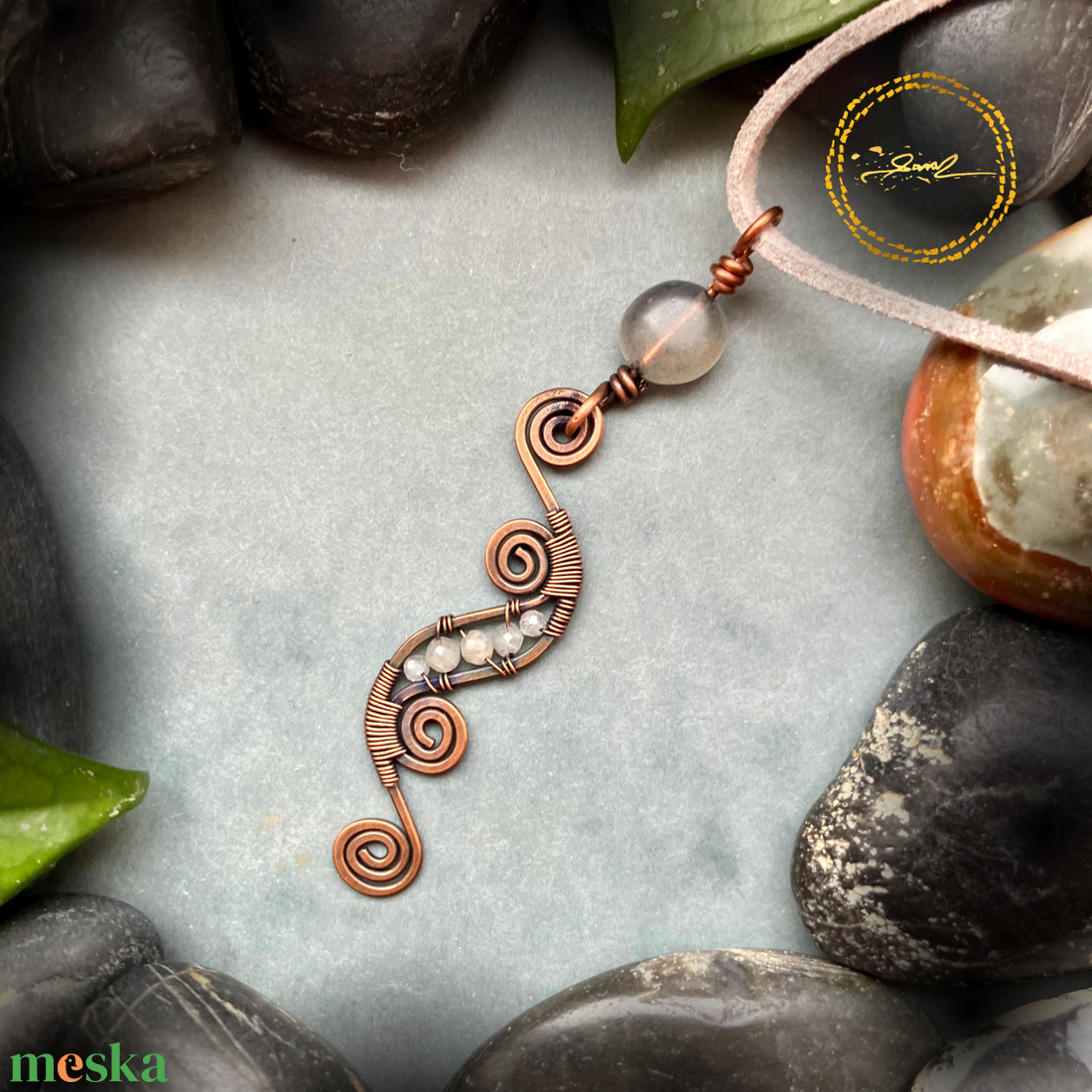 SaraZ // Desert Bloom nyaklánc labradorittal - ékszer - nyaklánc - medálos nyaklánc - Meska.hu