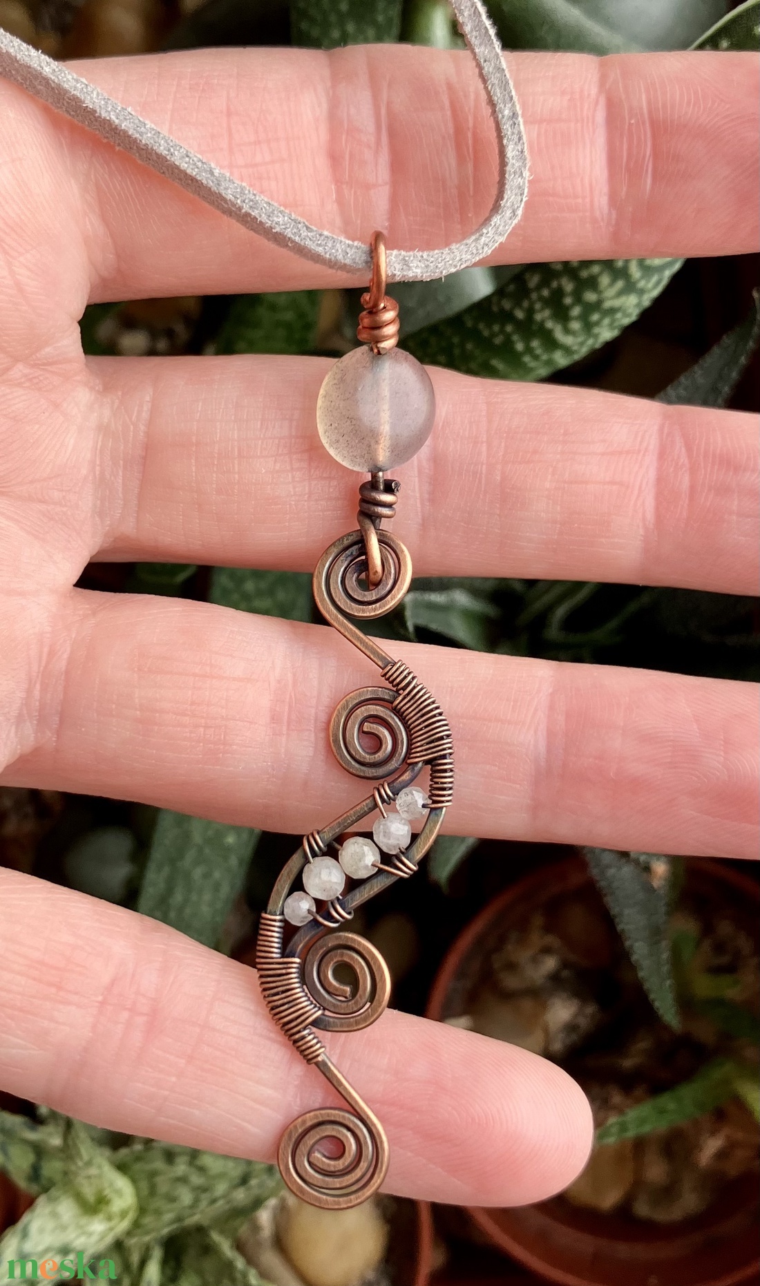 SaraZ // Desert Bloom nyaklánc labradorittal - ékszer - nyaklánc - medálos nyaklánc - Meska.hu