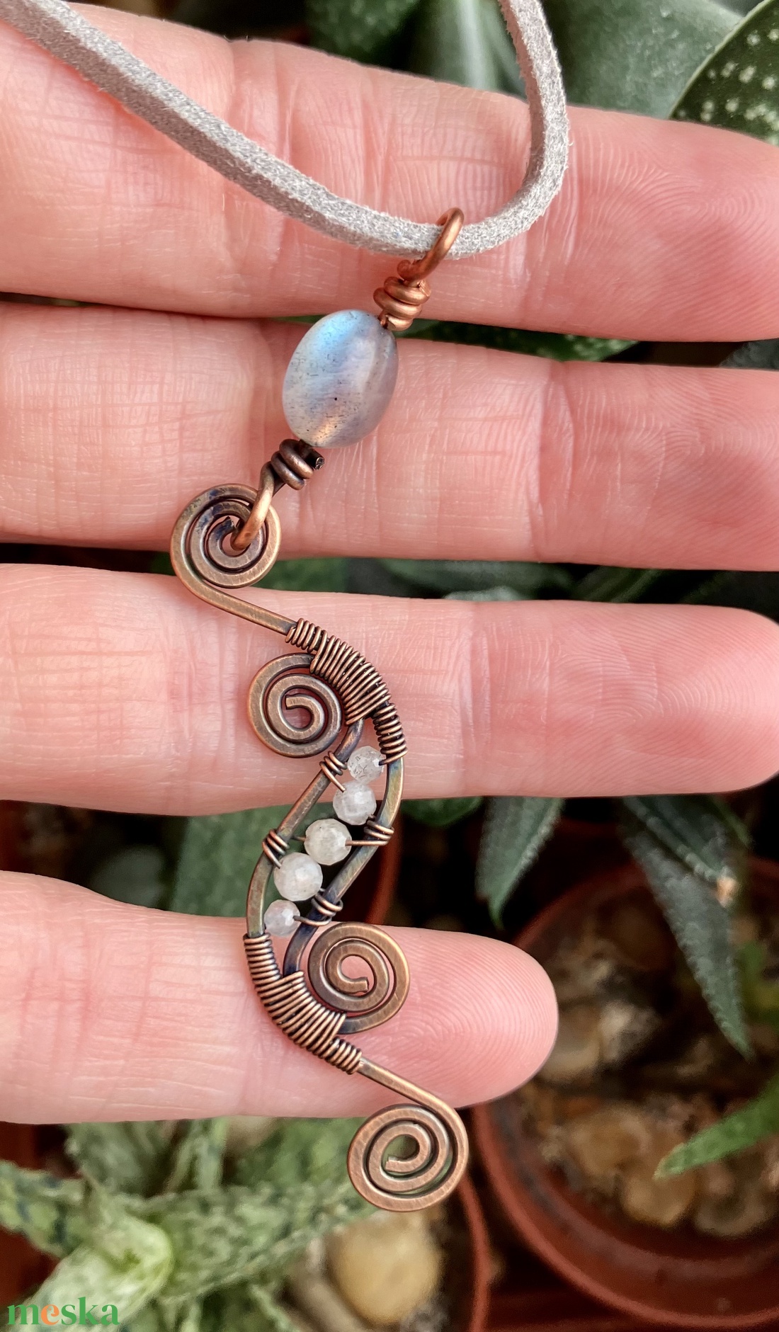 SaraZ // Desert Bloom nyaklánc labradorittal - ékszer - nyaklánc - medálos nyaklánc - Meska.hu