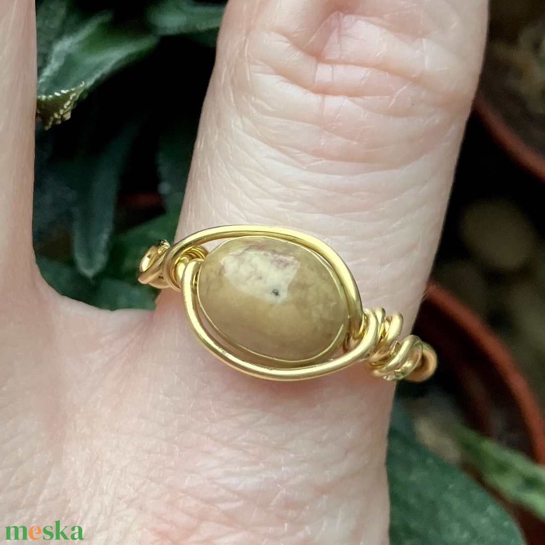 SaraZ // Inner Ember gyűrű alasani acháttal - ékszer - gyűrű - gyöngyös gyűrű - Meska.hu