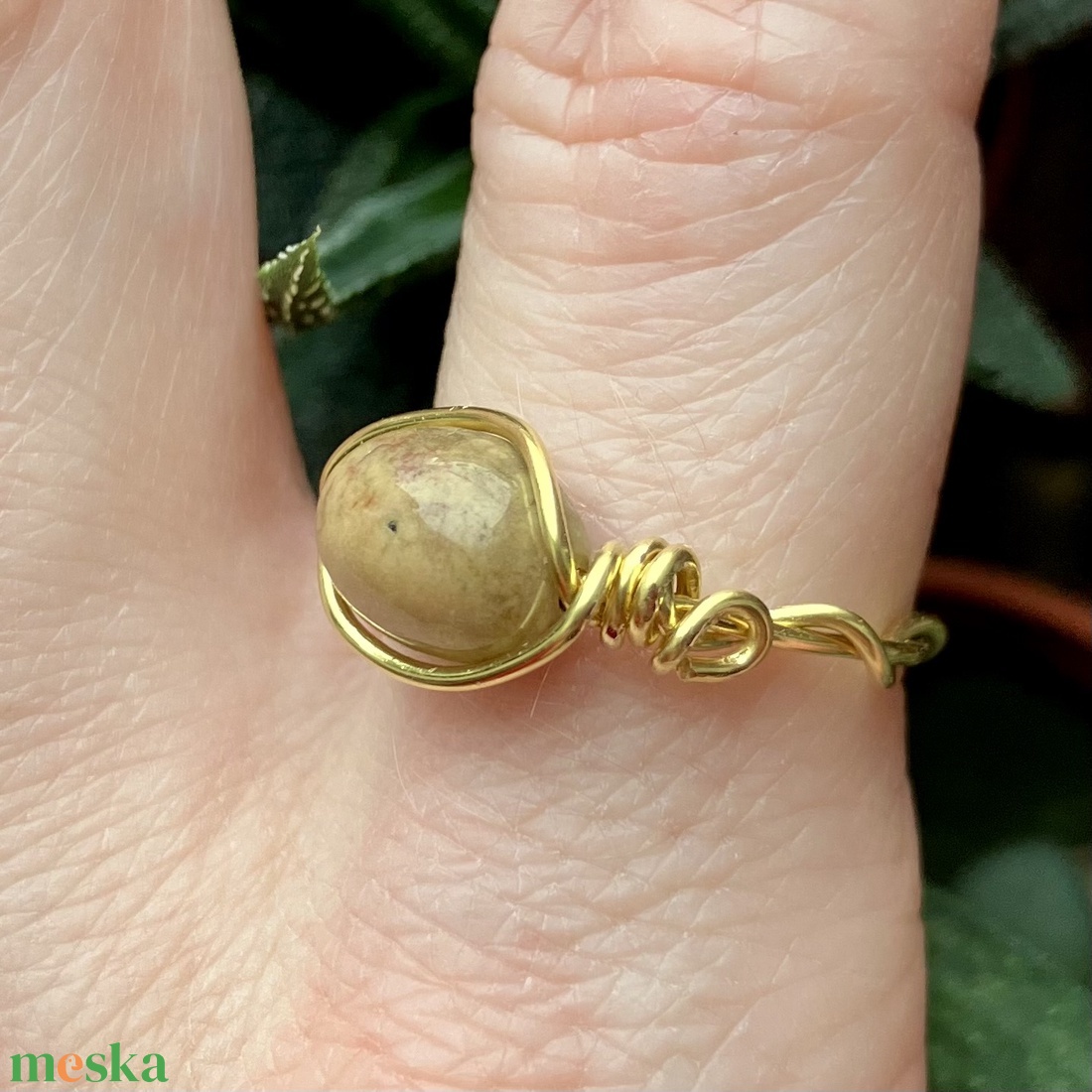 SaraZ // Inner Ember gyűrű alasani acháttal - ékszer - gyűrű - gyöngyös gyűrű - Meska.hu