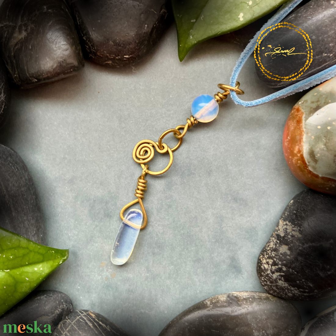 SaraZ // Mistfall nyaklánc opállal - ékszer - nyaklánc - medálos nyaklánc - Meska.hu