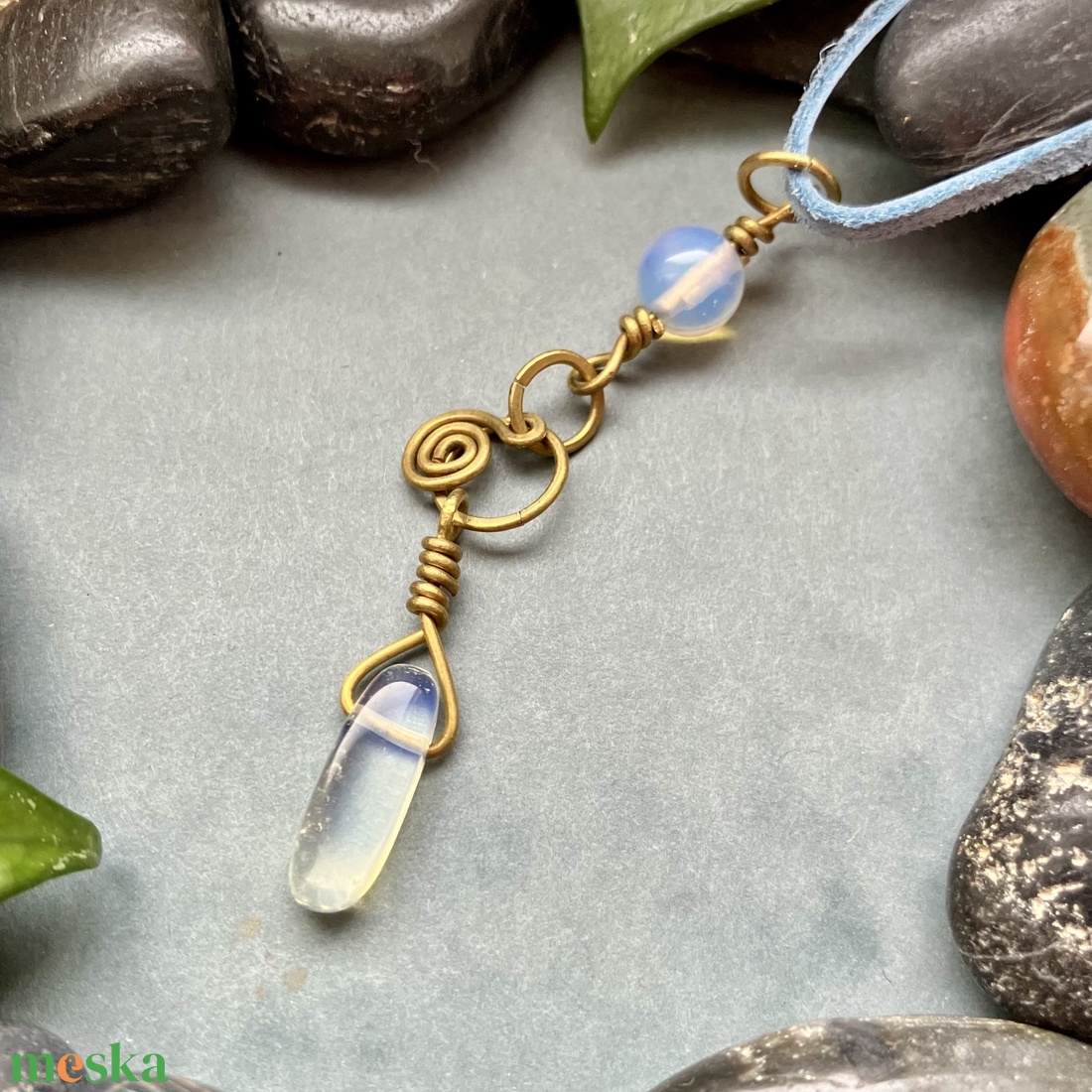 SaraZ // Mistfall nyaklánc opállal - ékszer - nyaklánc - medálos nyaklánc - Meska.hu