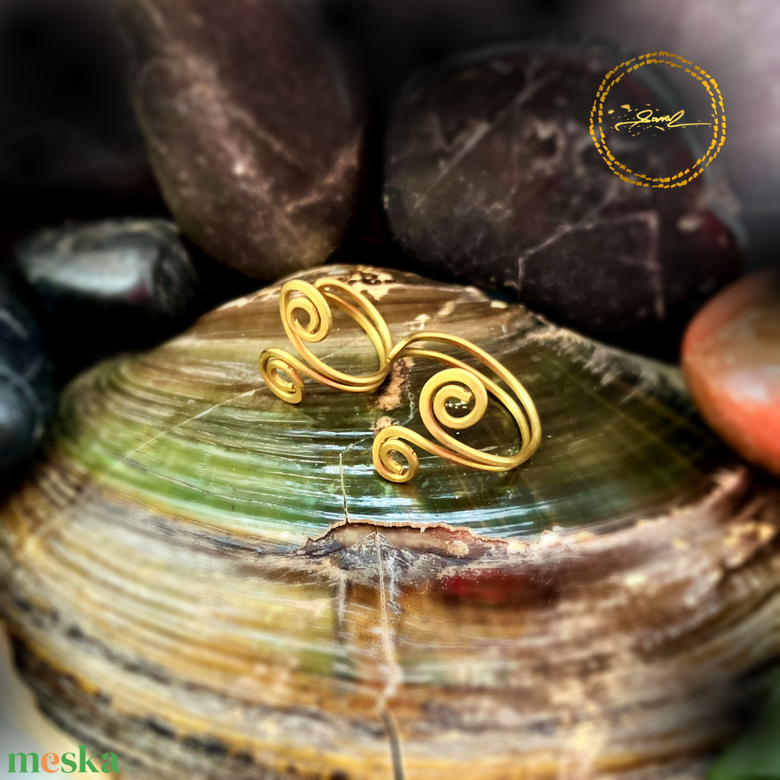 SaraZ // Serpentine Grace dupla gyűrű - ékszer - gyűrű - vékony gyűrű - Meska.hu