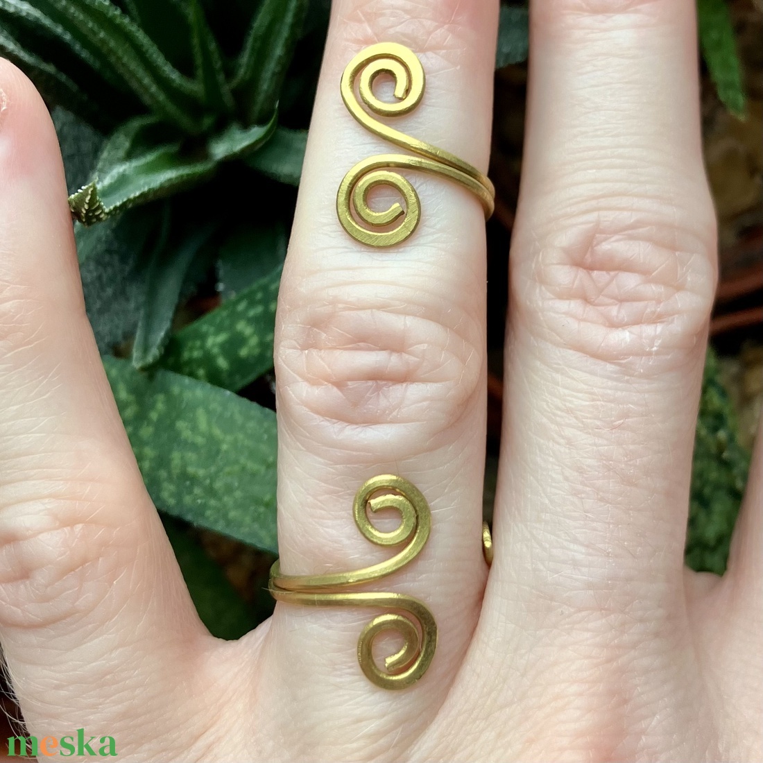 SaraZ // Serpentine Grace dupla gyűrű - ékszer - gyűrű - vékony gyűrű - Meska.hu