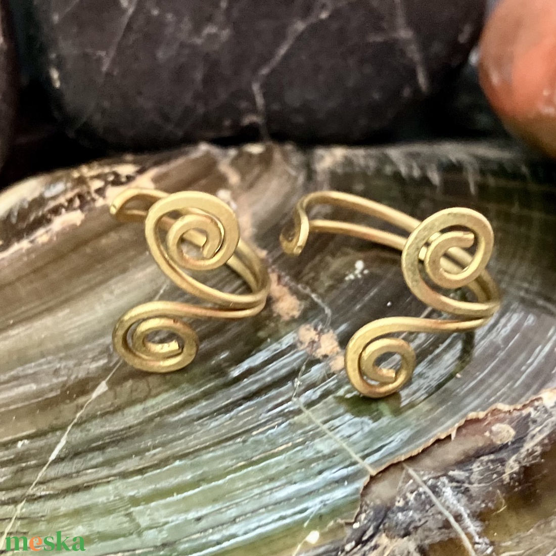 SaraZ // Serpentine Grace dupla gyűrű - ékszer - gyűrű - vékony gyűrű - Meska.hu