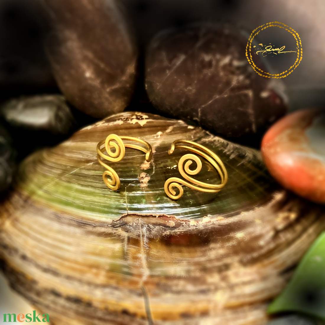 SaraZ // Serpentine Grace dupla gyűrű - ékszer - gyűrű - vékony gyűrű - Meska.hu