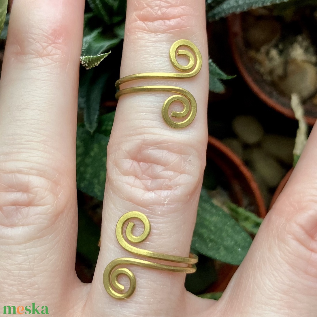 SaraZ // Serpentine Grace dupla gyűrű - ékszer - gyűrű - vékony gyűrű - Meska.hu