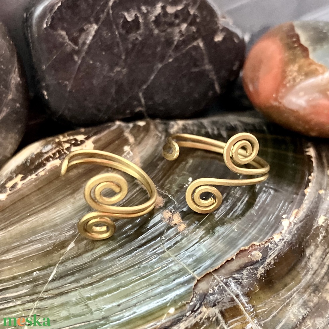 SaraZ // Serpentine Grace dupla gyűrű - ékszer - gyűrű - vékony gyűrű - Meska.hu