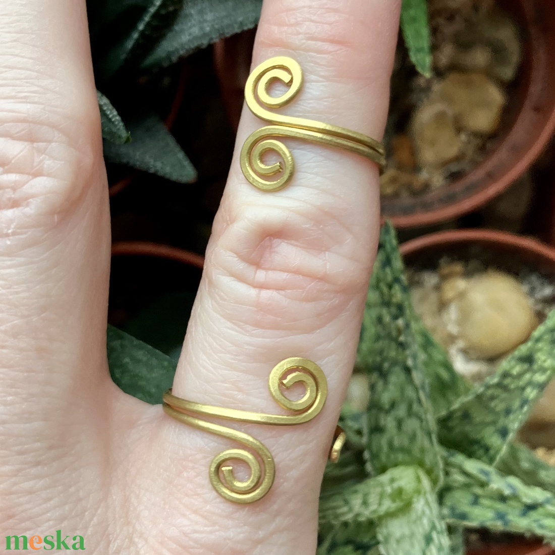 SaraZ // Serpentine Grace dupla gyűrű - ékszer - gyűrű - vékony gyűrű - Meska.hu