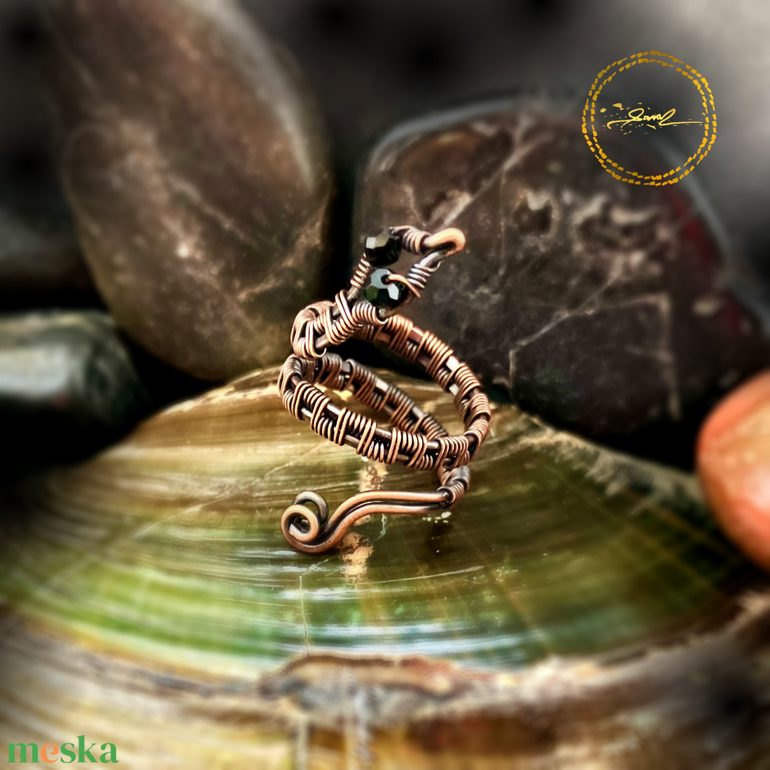 SaraZ // Earthbound Serpent gyűrű - ékszer - gyűrű - fonódó gyűrű - Meska.hu
