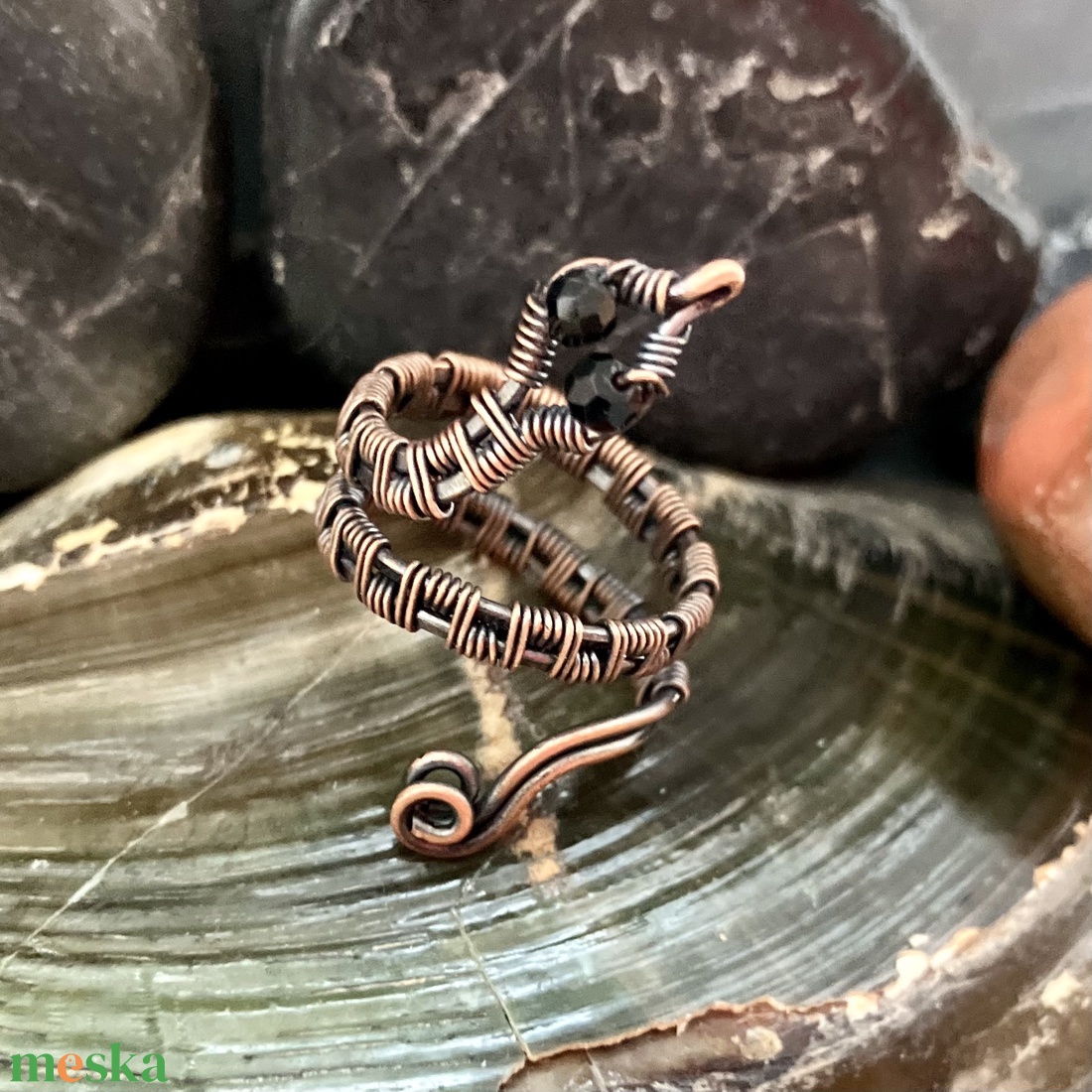 SaraZ // Earthbound Serpent gyűrű - ékszer - gyűrű - fonódó gyűrű - Meska.hu