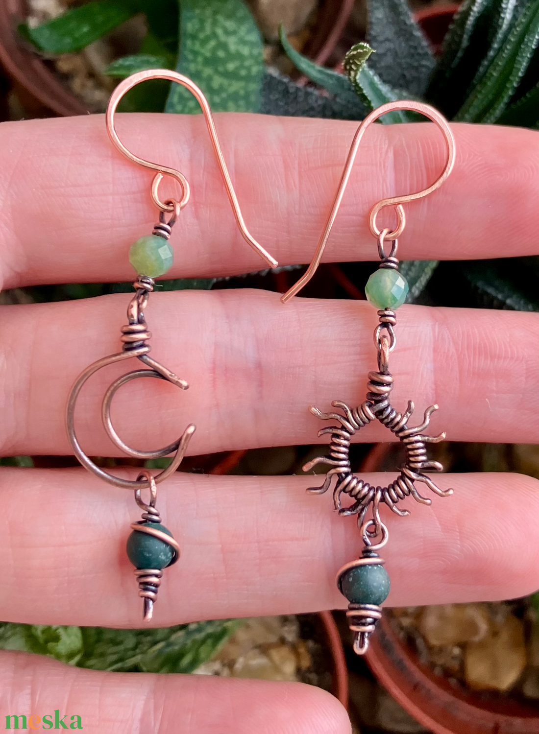 SaraZ // Eclipse Soul fülbevaló indiai acháttal - ékszer - fülbevaló - lógó fülbevaló - Meska.hu