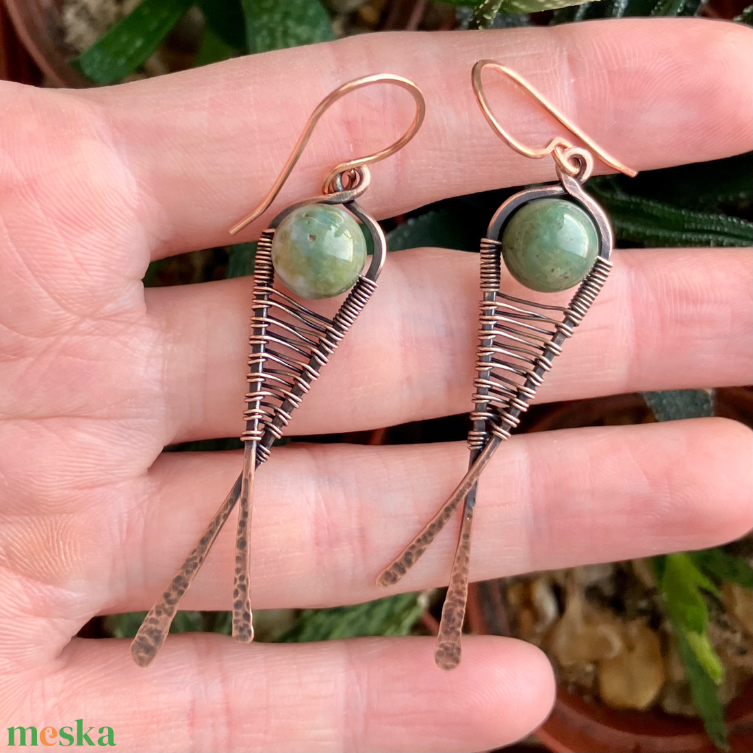 SaraZ // Forest Finch fülbevaló indiai acháttal - ékszer - fülbevaló - lógó fülbevaló - Meska.hu