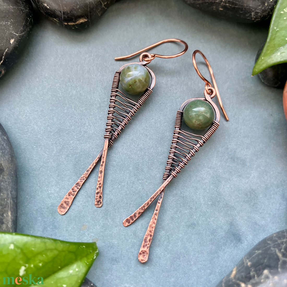 SaraZ // Forest Finch fülbevaló indiai acháttal - ékszer - fülbevaló - lógó fülbevaló - Meska.hu